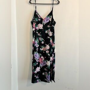 The Drop Floral Black Dress